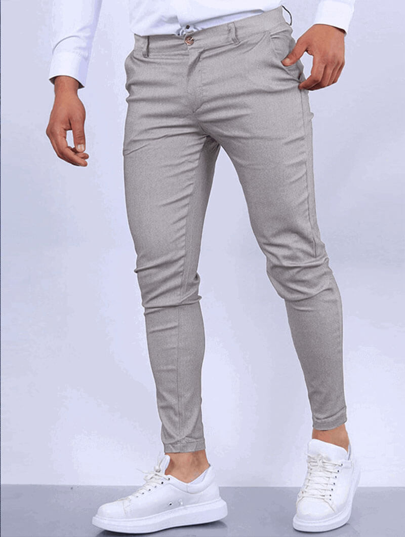 Liora Stretch Pants - Light Grey
