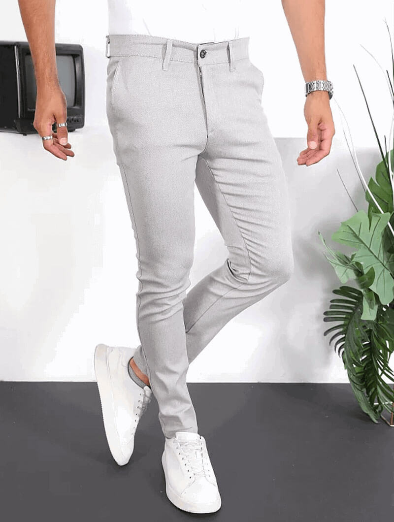 Liora Stretch Pants - Light Grey
