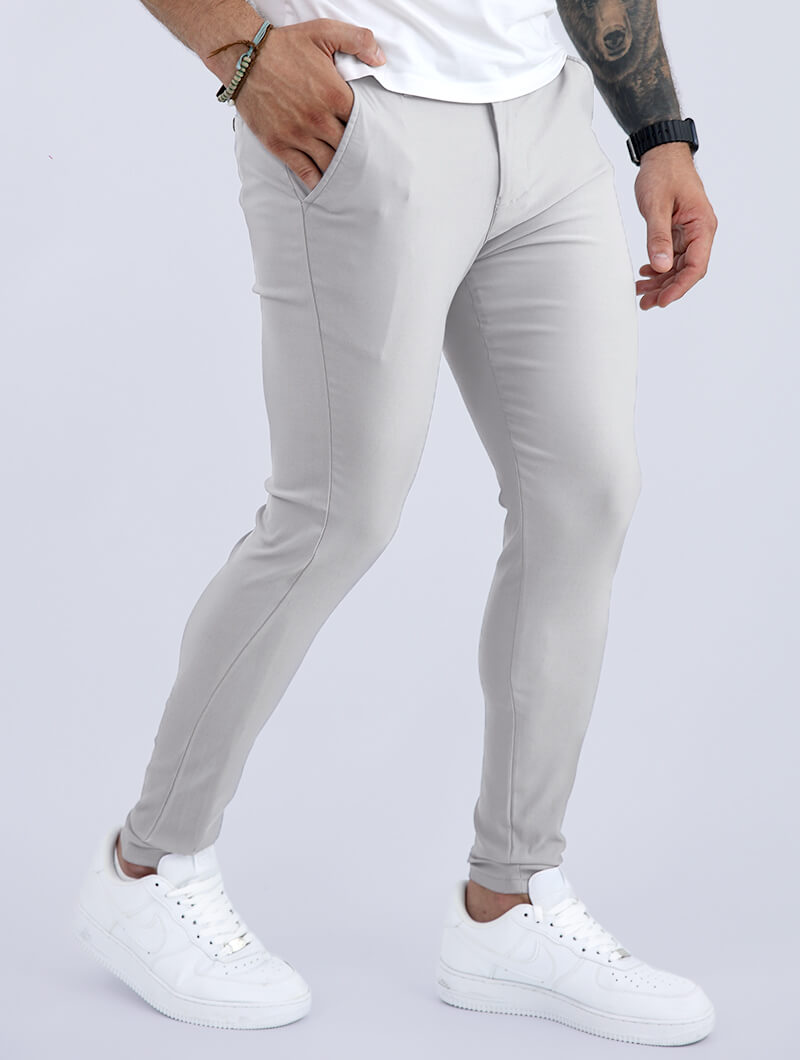 Liora Stretch Pants - Light Grey