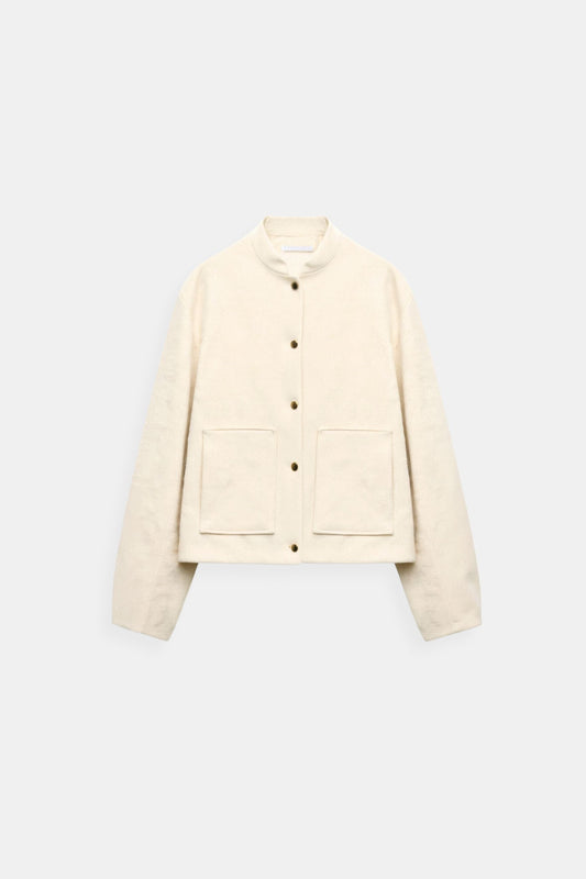 Luxury Button Pockets Stand Collar Bomber Jacket
