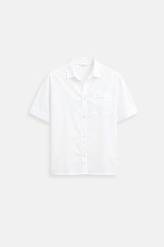Old Money Short Sleeve Solid Button Front Shirt