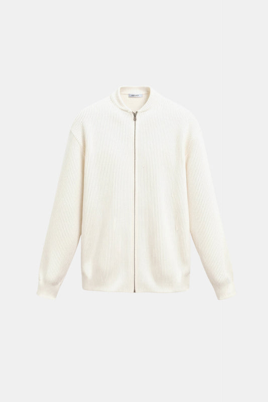 Luxurious Solid Knitted Crew Jacket