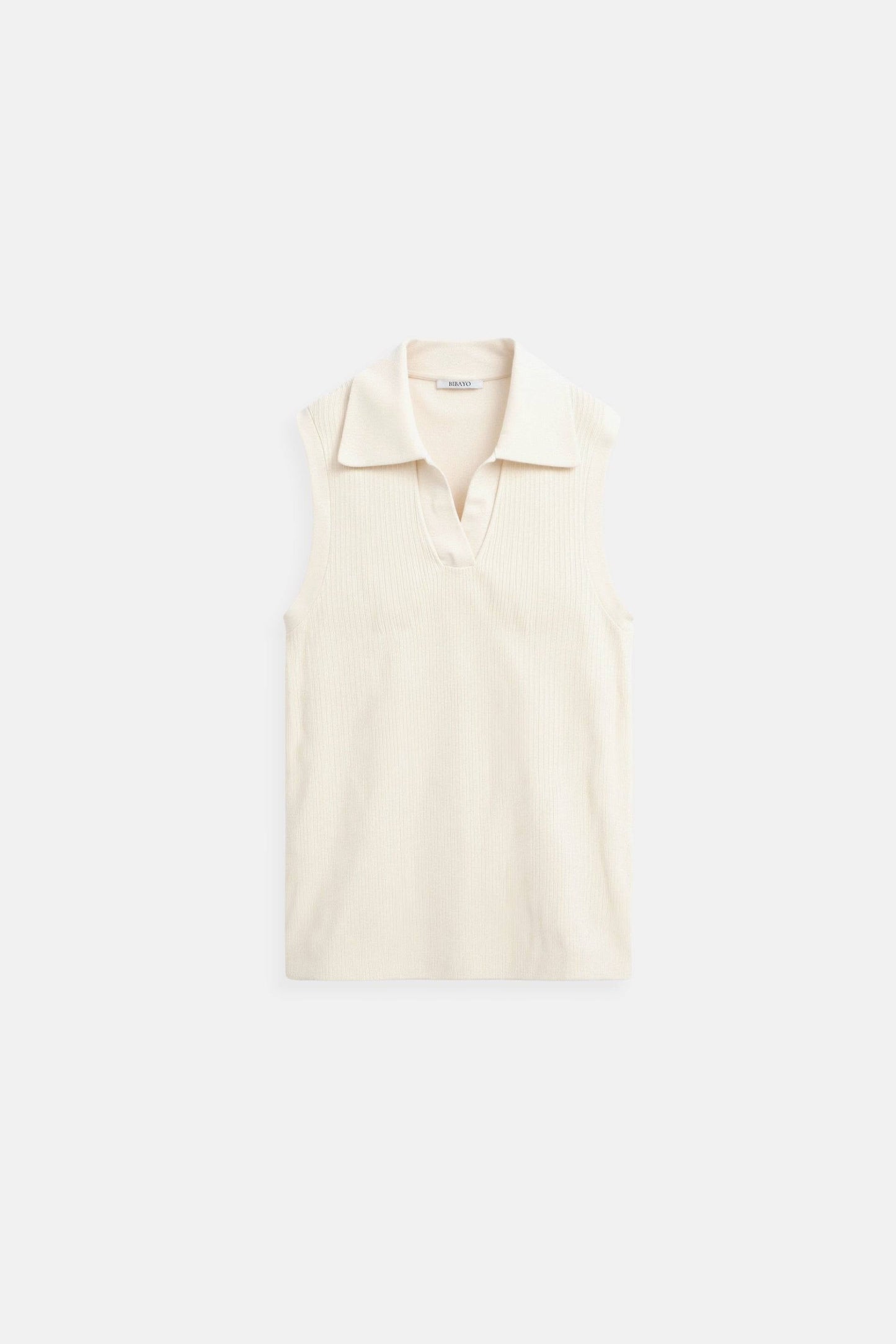 Old Money Sleeveless Simple Solid Collared Slim Top