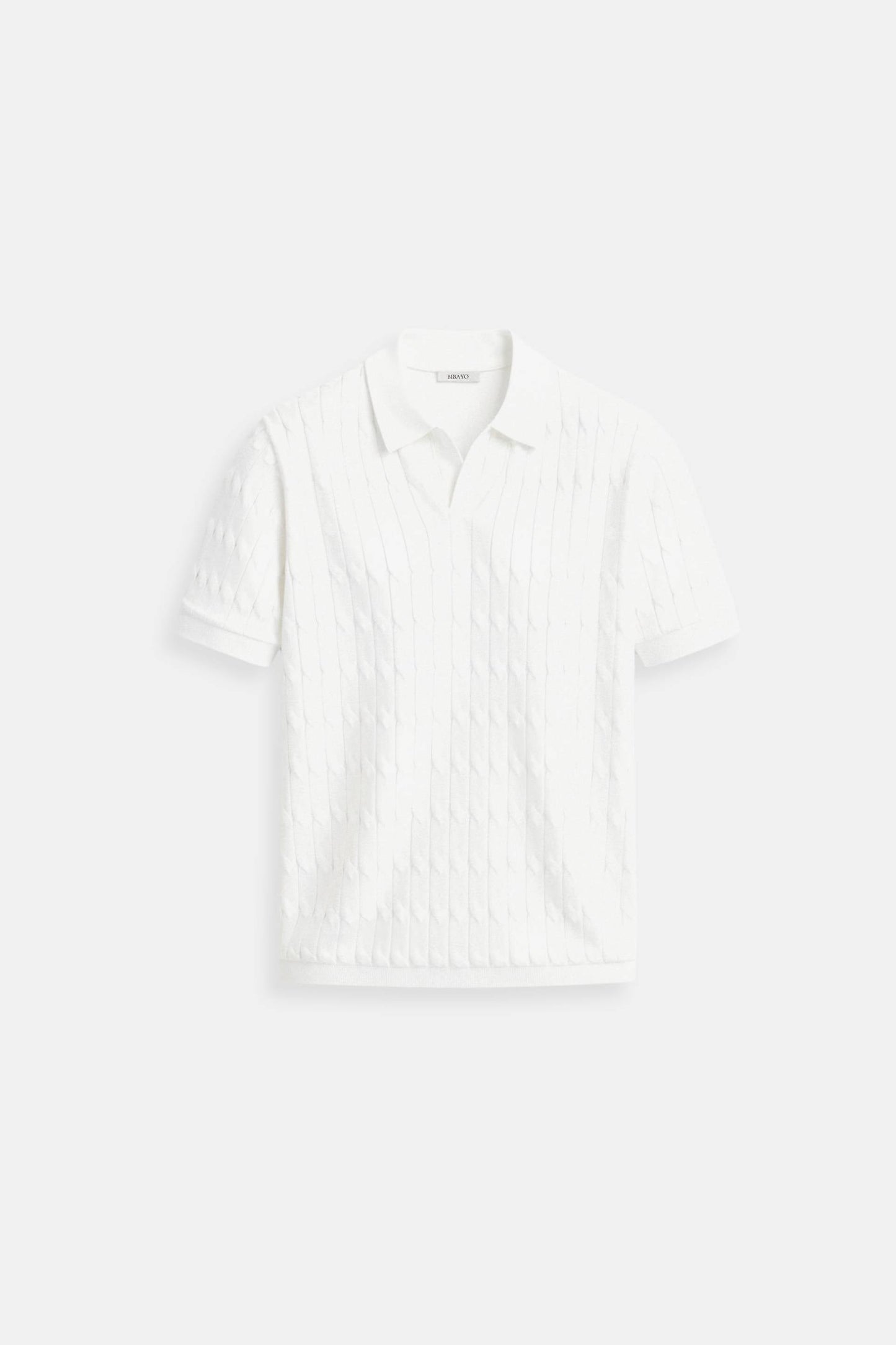 Old Money Premium V-Neck Cable Knit Polo T-Shirt