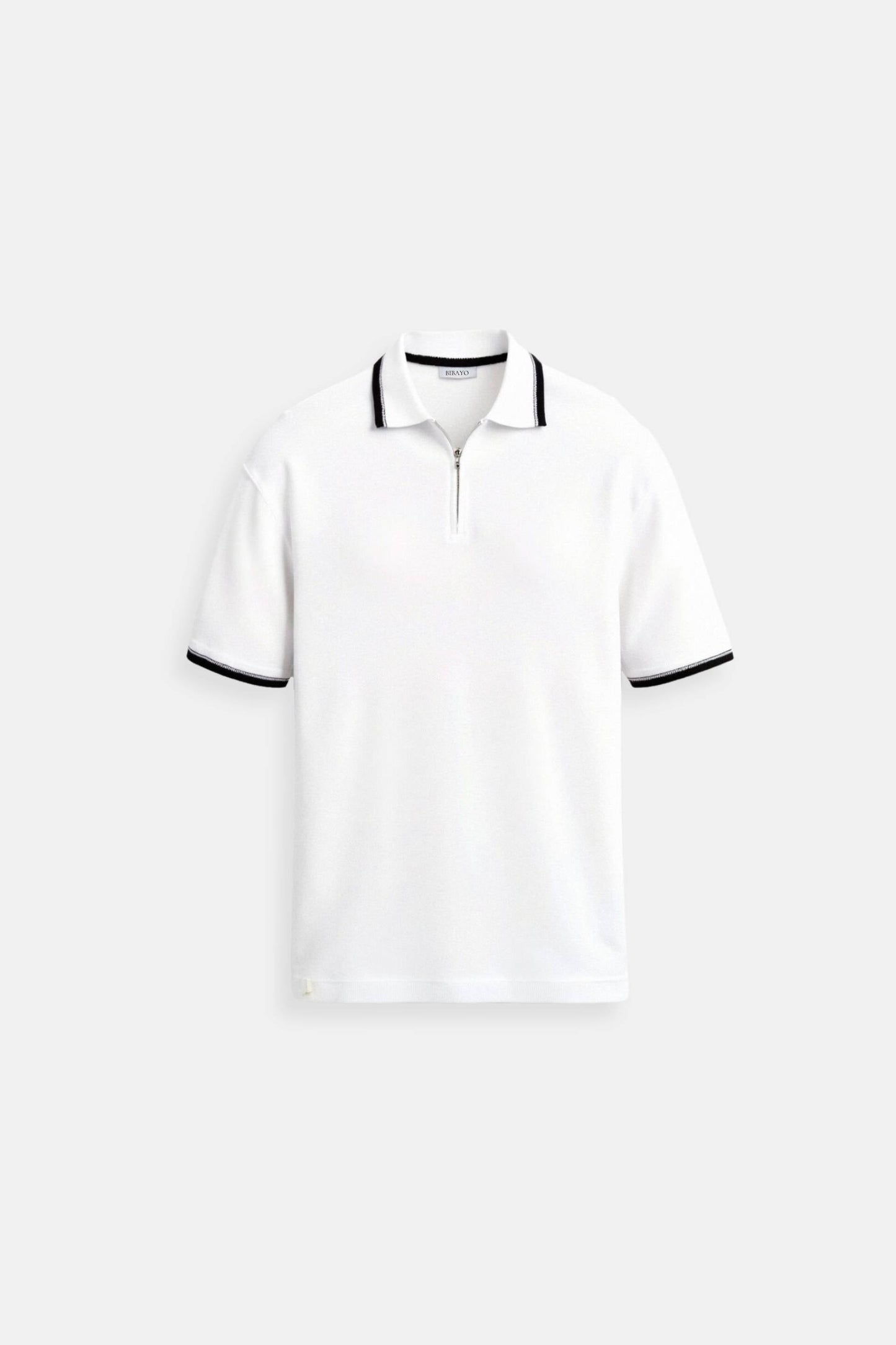 Old Money Color Matching Knitted Quarter Zip Golf Polo T-Shirt
