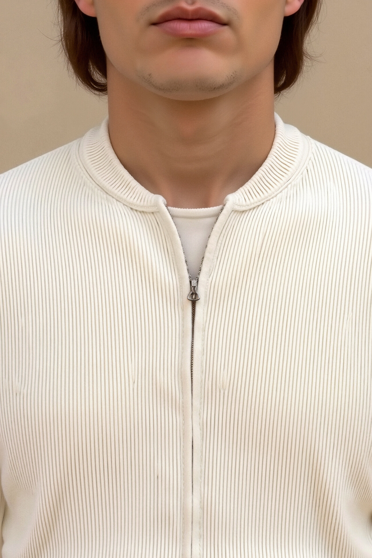 Luxurious Solid Knitted Crew Jacket