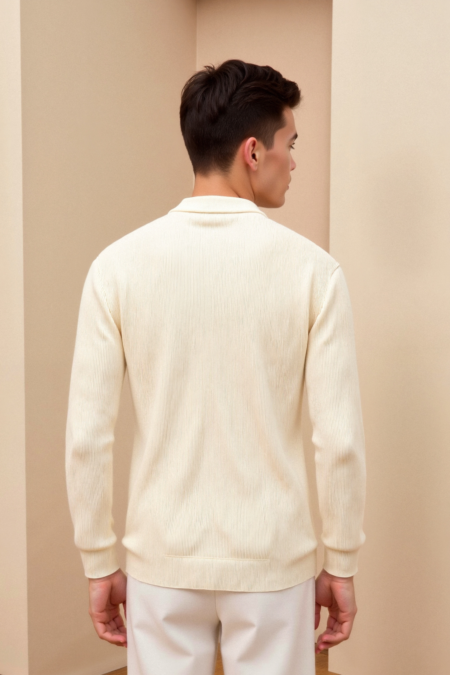 Luxurious Solid Knitted Crew Jacket