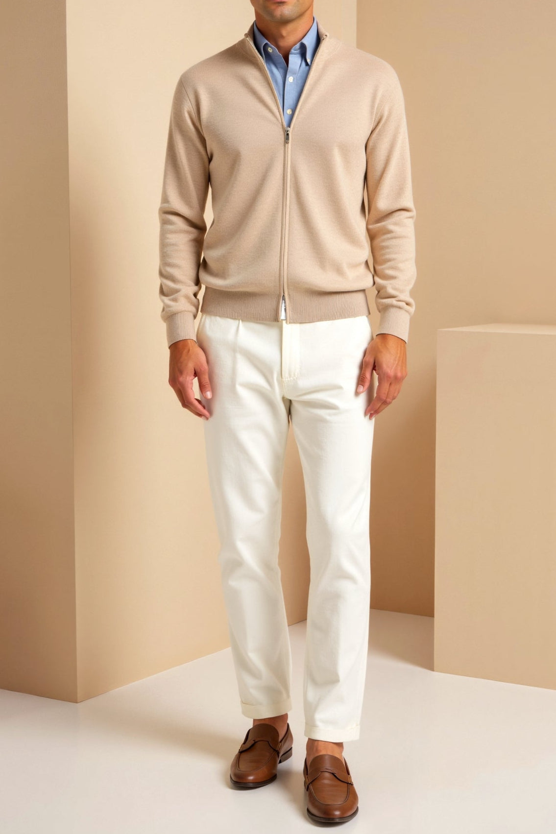 Smart Luxury Slim Fit Elegant Full Zip Jacket