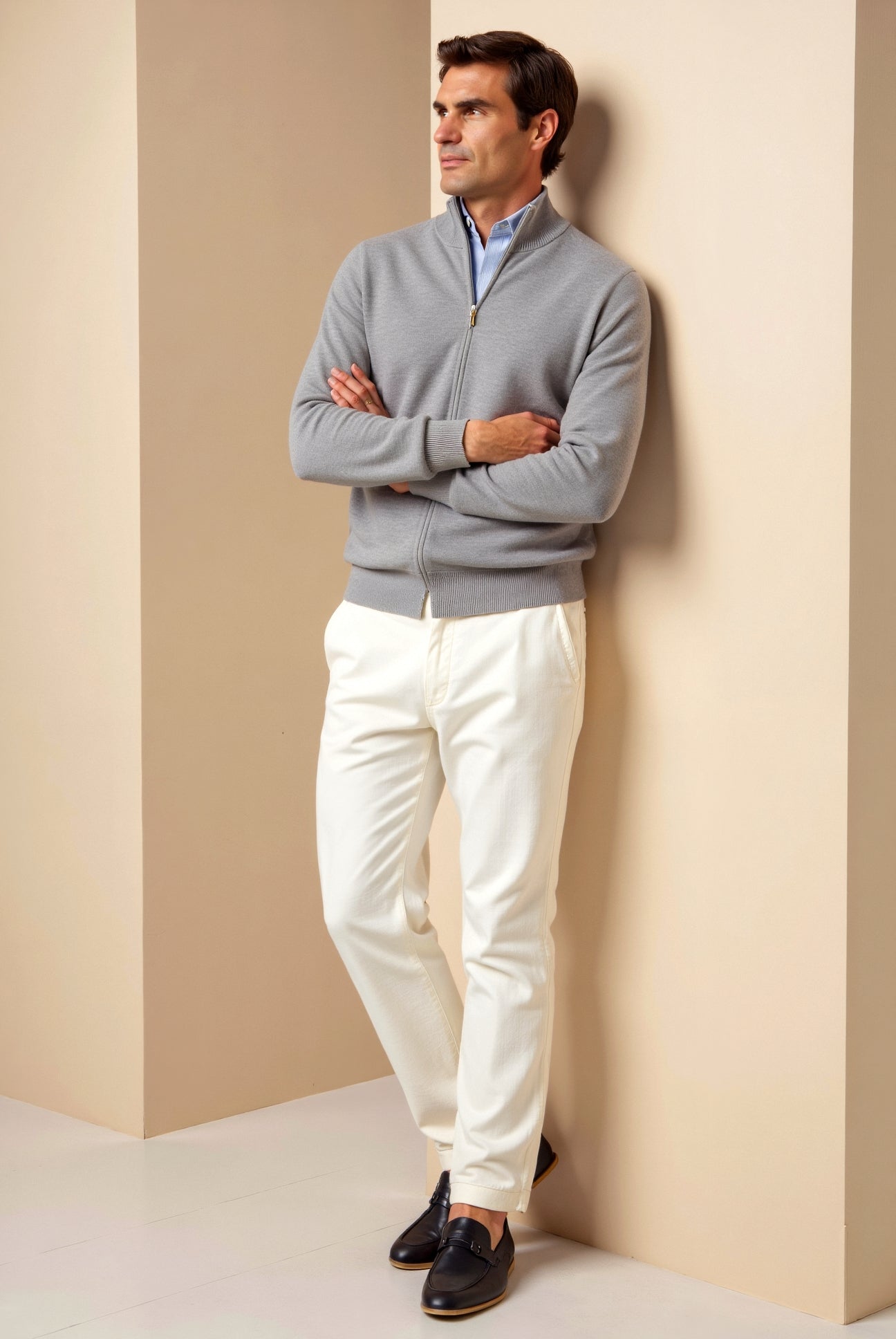 Smart Luxury Slim Fit Elegant Full Zip Jacket