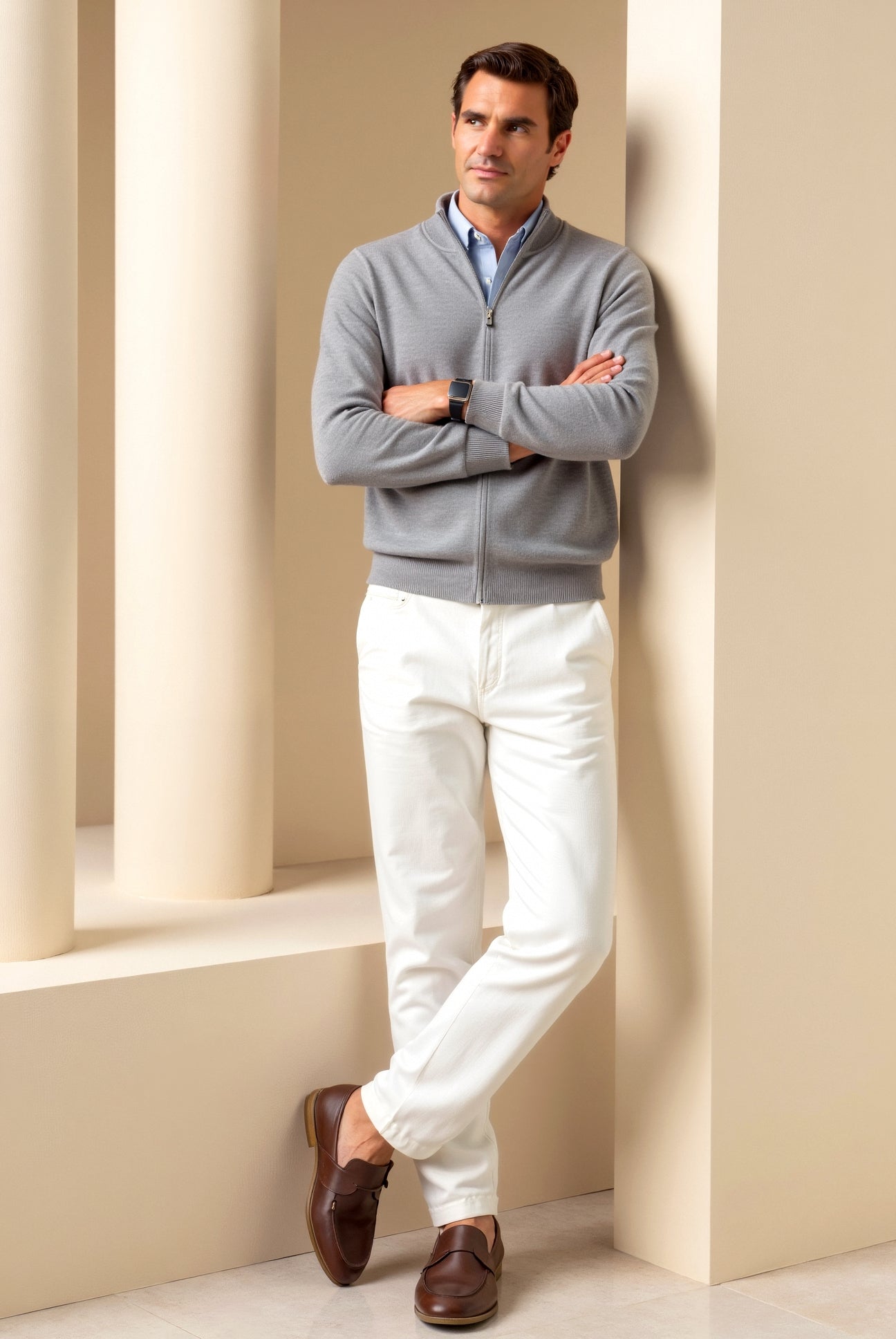 Smart Luxury Slim Fit Elegant Full Zip Jacket