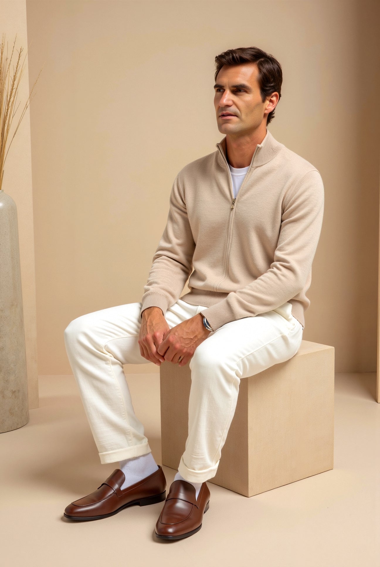 Smart Luxury Slim Fit Elegant Full Zip Jacket