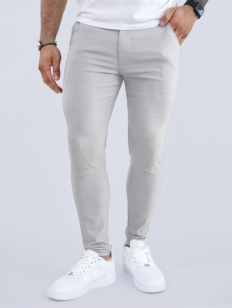 Liora Stretch Pants - Light Grey