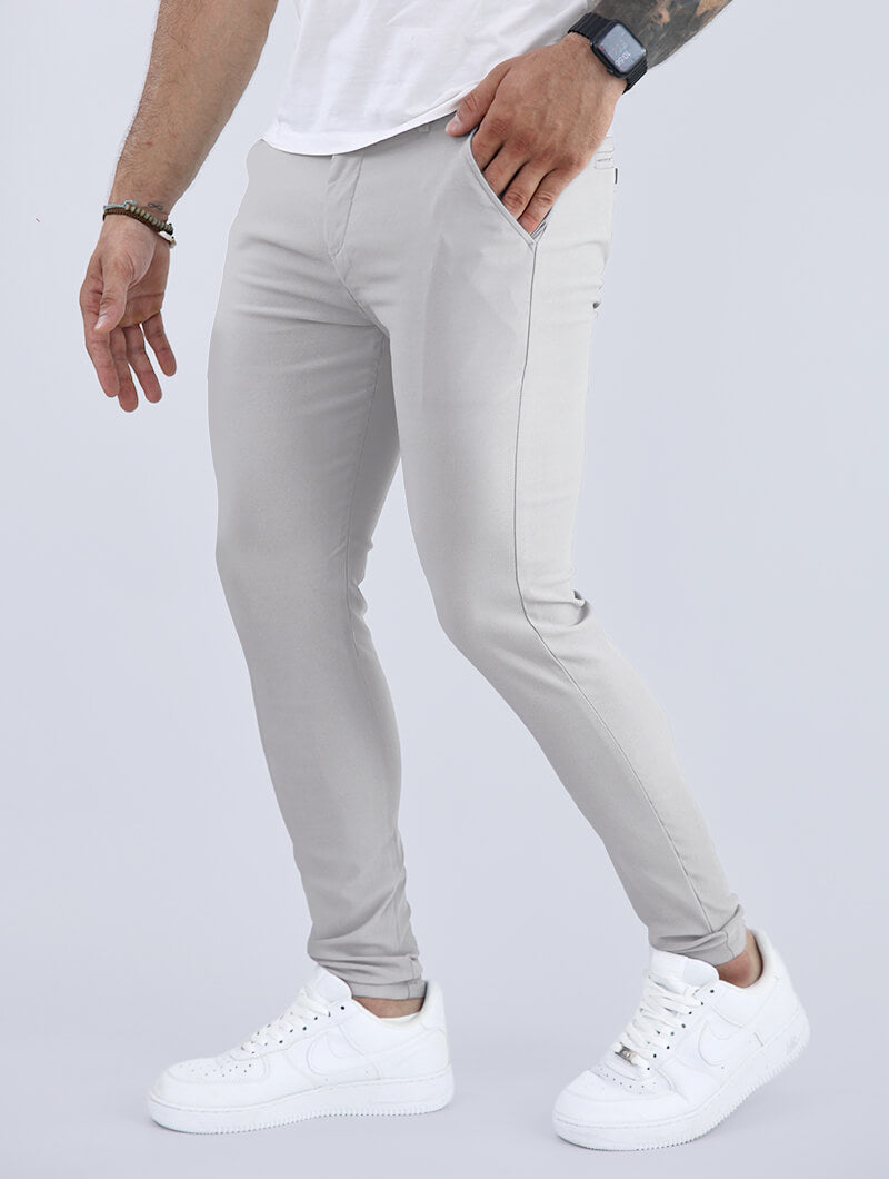 Liora Stretch Pants - Light Grey