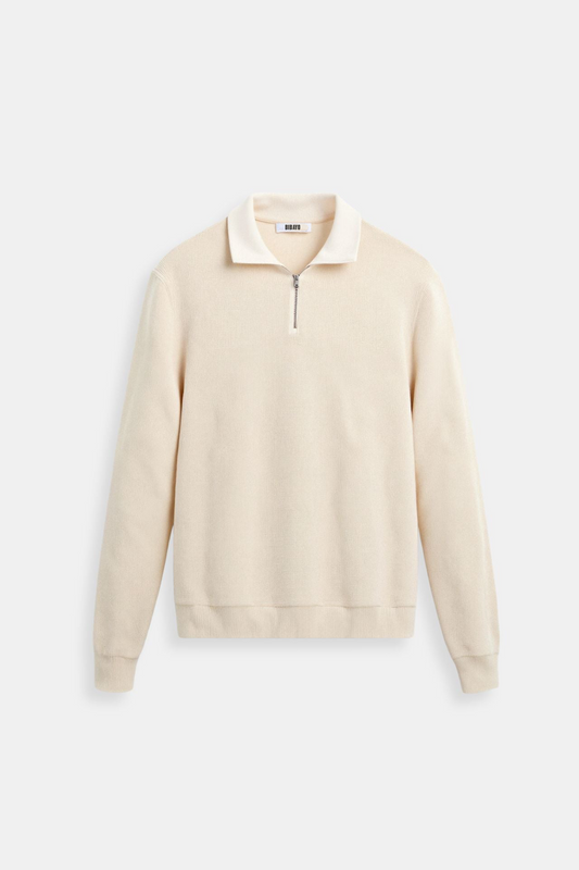 Old Money Classic Knitted Wool Zip Sweater